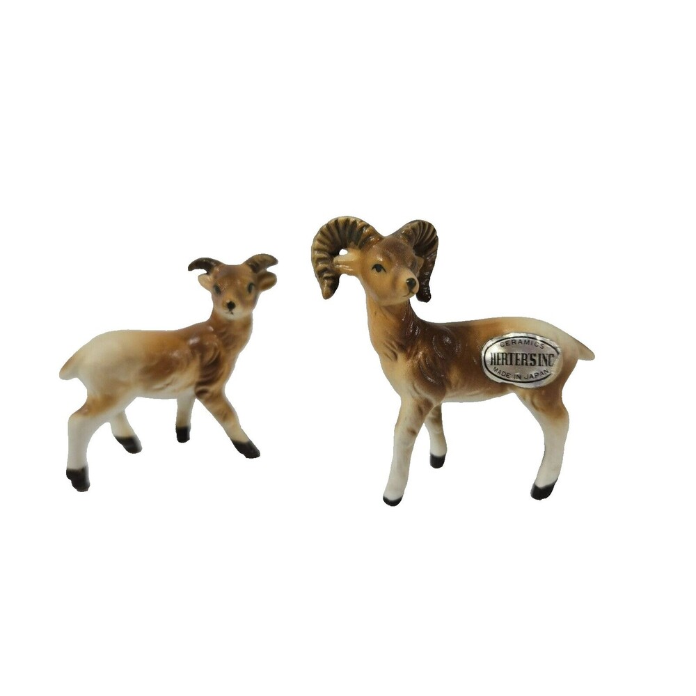 Herter's Ceramics Made in Japan Set of 2 Ram Figurines